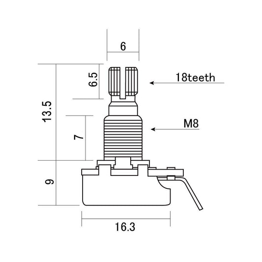 Alpha Split Shaft 500k Mini Potentiometer
