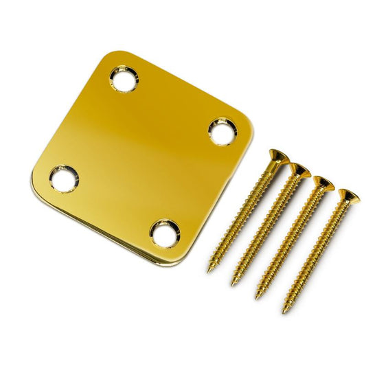 Square Electric Guitar Neck Plate + Matching Screws