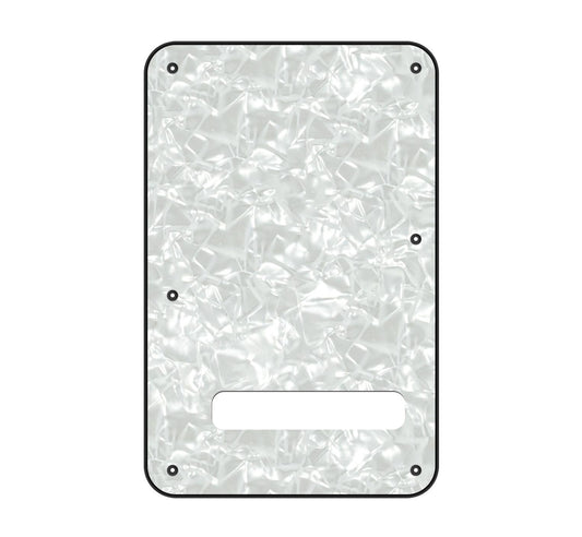 Stratocaster Compatible Tremolo Cover/Back Plate - White Pearl 3-ply