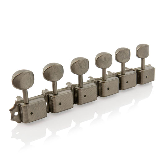 Hosco Vintage Staggered Machine Heads -  Aged Nickel