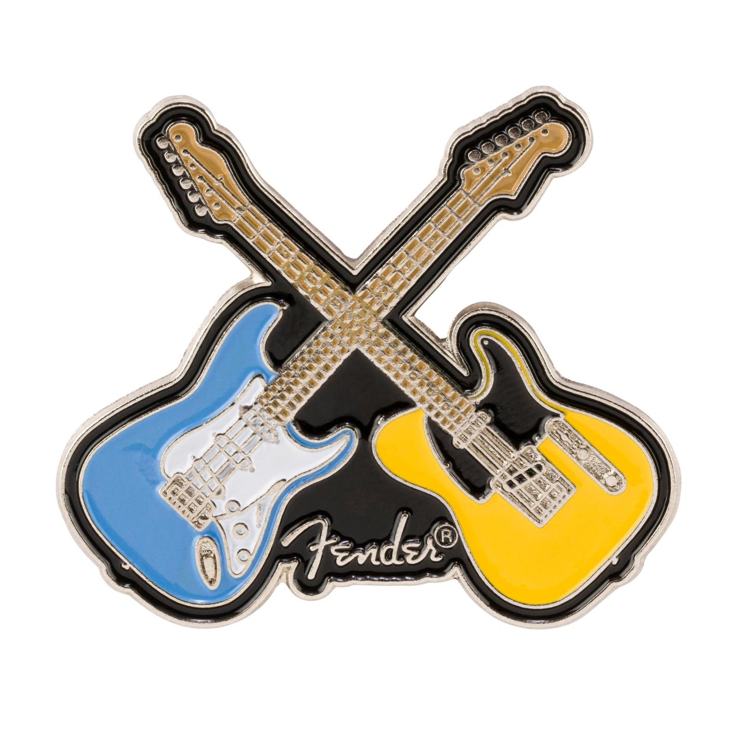 Fender Crossed Guitars Enamel Pin, Multi-Color - Official Merchandise