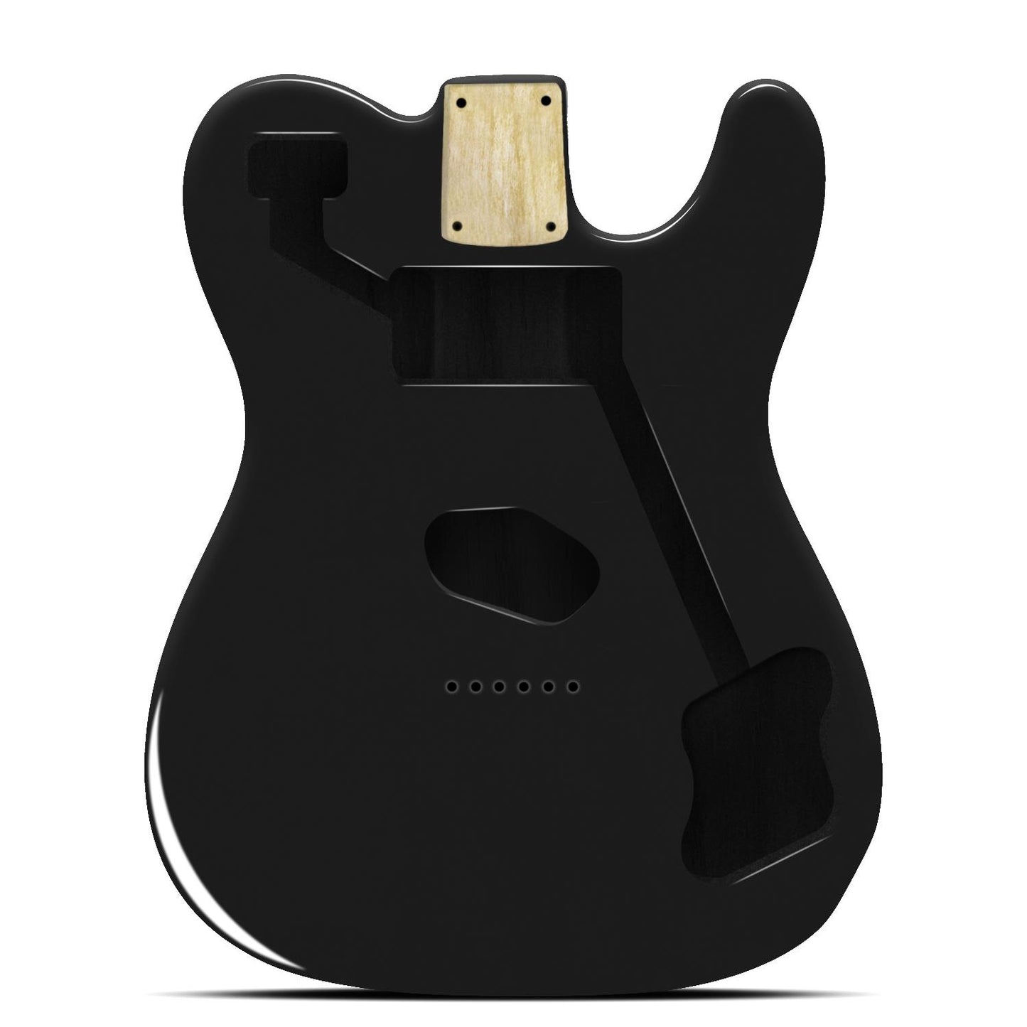 Black Telecaster Custom Compatible Guitar Body