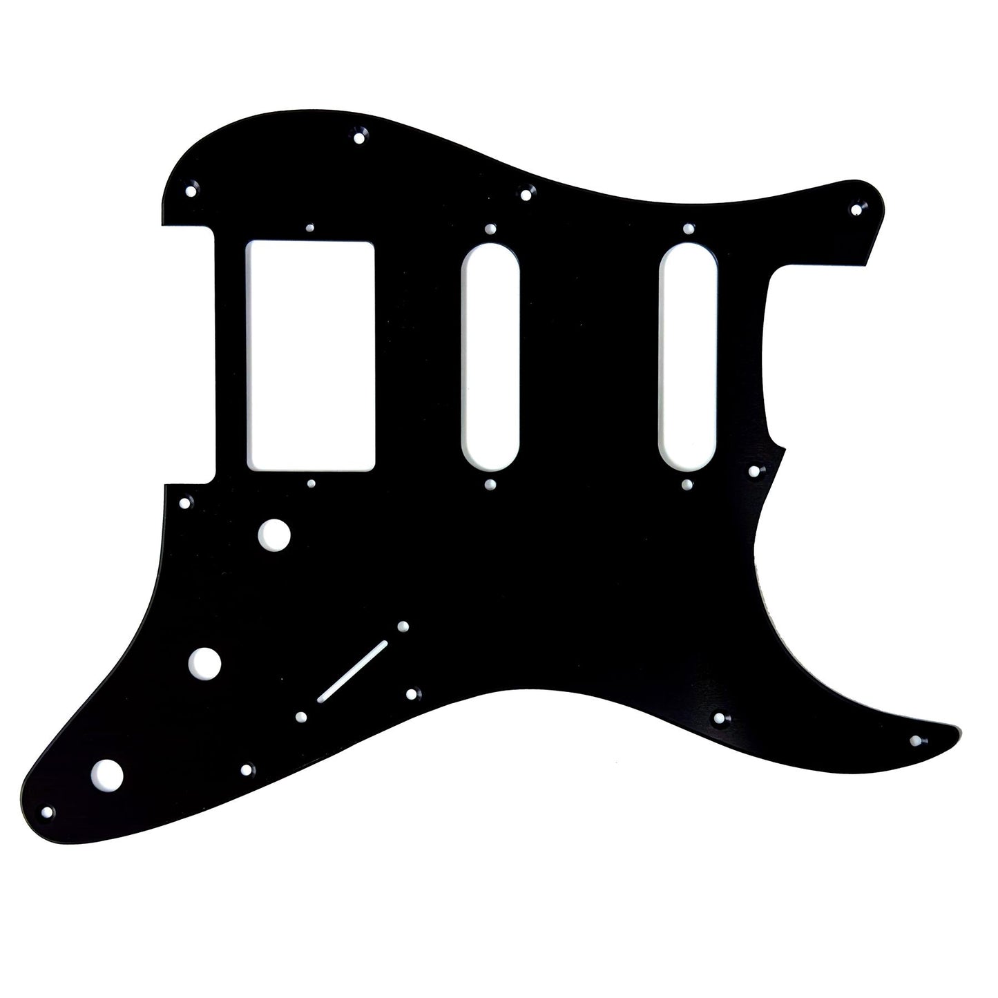 Black Anodized 11 hole HSS Stratocaster Compatible Scratchplate