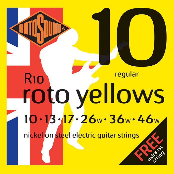 Rotosound R10 Roto Yellows Electric Guitar Strings Gauge 10-46