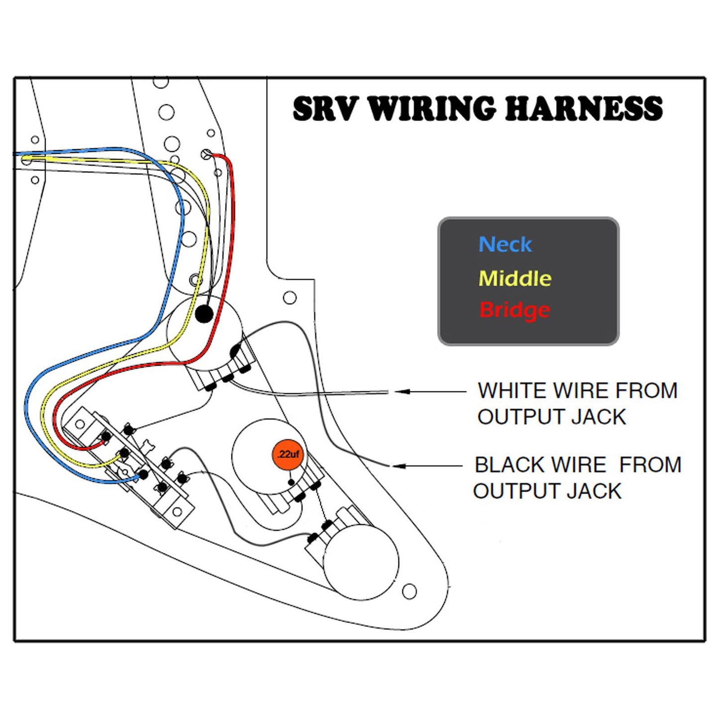 Stevie Ray Vaughan SRV Pre-Wired Harness for Stratocaster