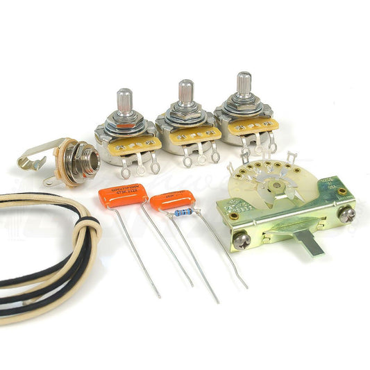 Deluxe Stratocaster Strat Wiring Kit CTS pots, Orange Drops, CRL 5-way Switch