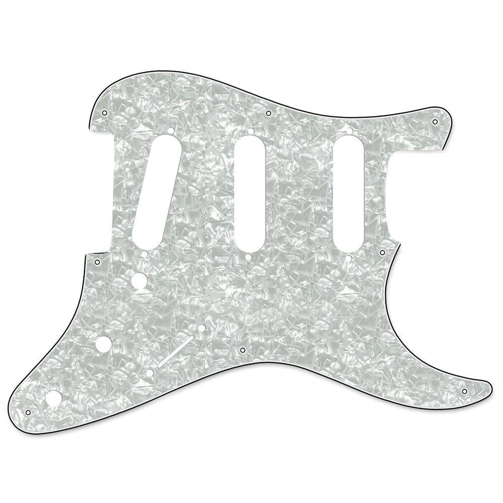 8-Hole Stratocaster Compatible Scratchplate Pickguard SSS - White Pearl 3-ply