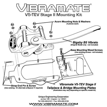 Vibramate V5 Stage II Vintage Telecaster Humbucker Bridge 2 Piece Mounting Kit