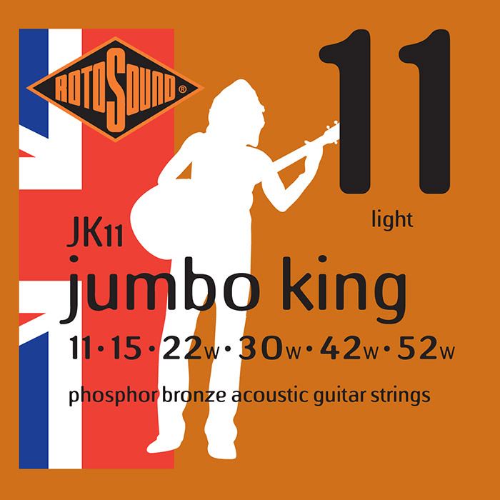 Rotosound JK11 Jumbo King Phosphor Bronze Acoustic Guitar Strings Gauge 11-52