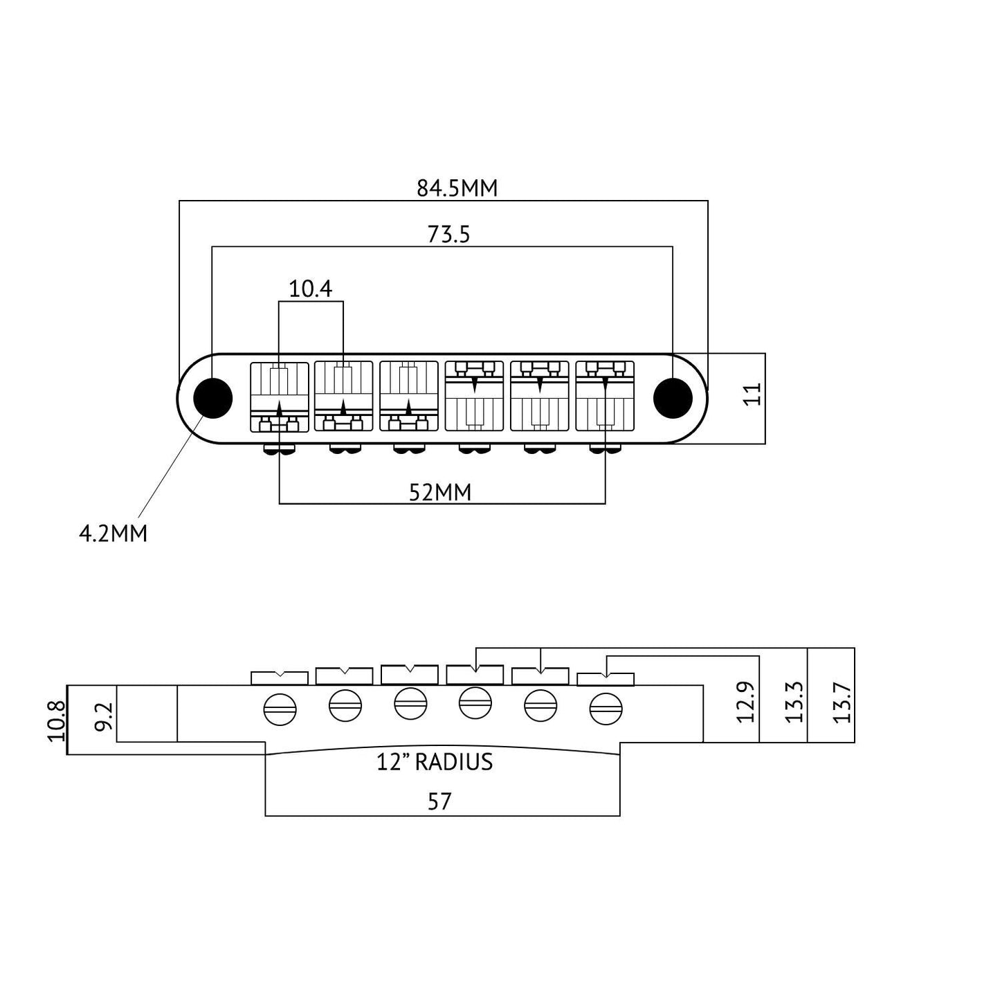 Wilkinson Tune-o-Matic Guitar Bridge for Gibson Les Paul SG Guitars