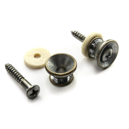 Hosco Relic Series Vintage Strap Buttons Chrome - Screws Included