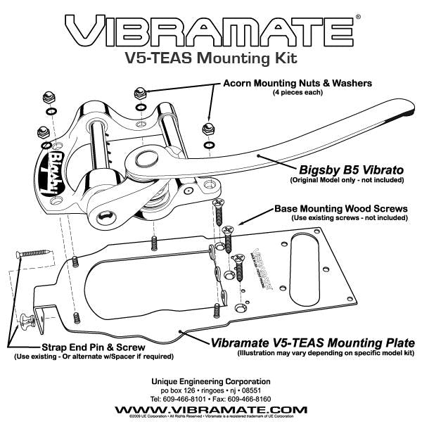 Vibramate V5 American Standard Telecaster Humbucker Bridge Mount for Bigsby B5