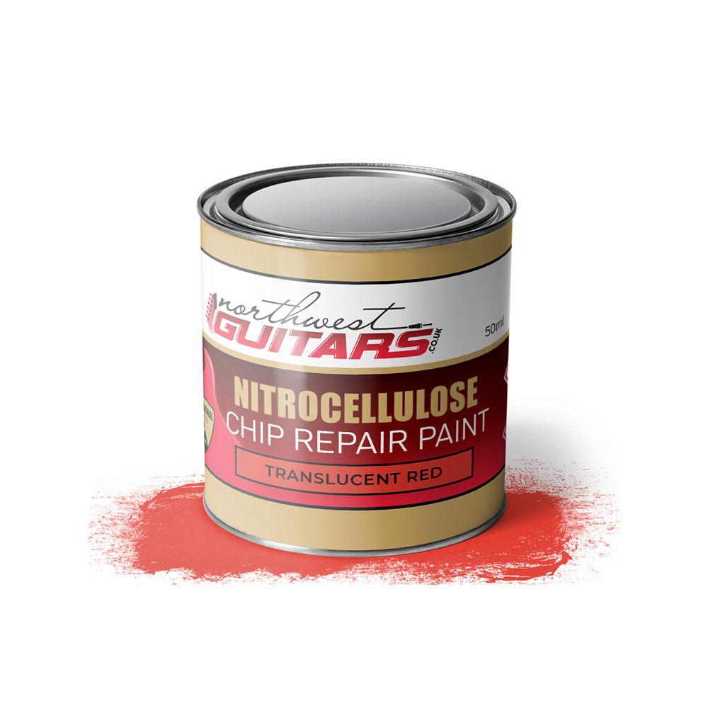 Transparent Red Nitrocellulose Chip Repair guitar paint - 50ml