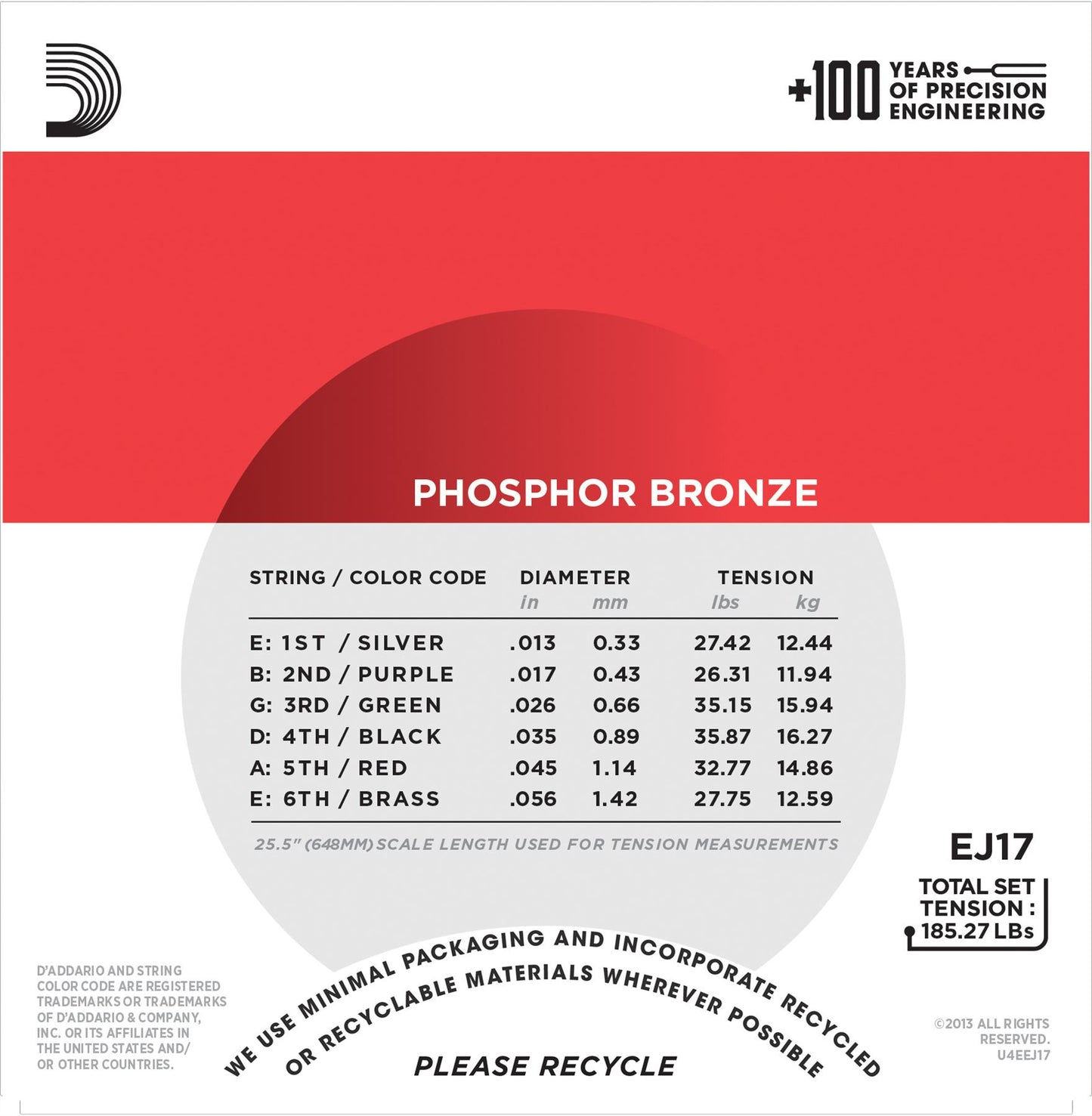 Daddario Phosphor Bronze Medium 13-56 Strings - Phosphor Bronze Acoustic