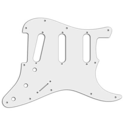 11-Hole Stratocaster Compatible Scratchplate Pickguard SSS White 1-ply