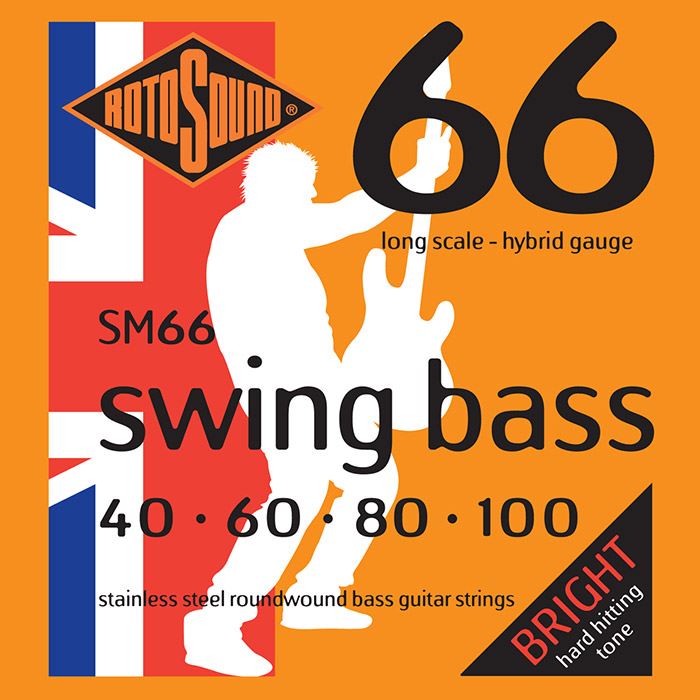 Rotosound SM66 Stainless Steel Swing Bass Guitar Strings Gauge 10-100