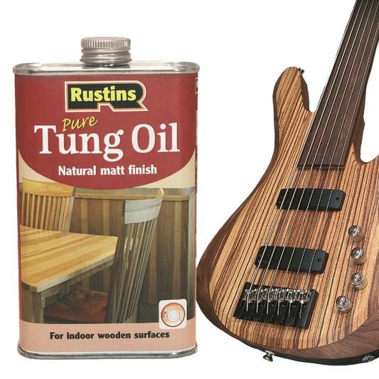 Rustins 500ml Pure Natural Tung Oil Matt Finish - For all Types of Guitar Body