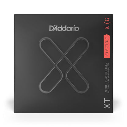 D'Addario XTE1052 XT Electric Nickel Plated Steel Electric Guitar Strings, Light Top/Heavy Bottom, 10-52