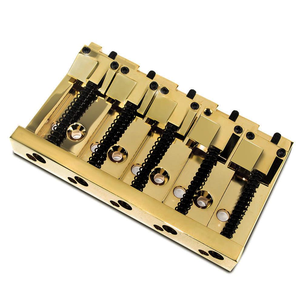 High Mass Solid Brass 5 String Bass Bridge for Precision/Jazz Bass etc