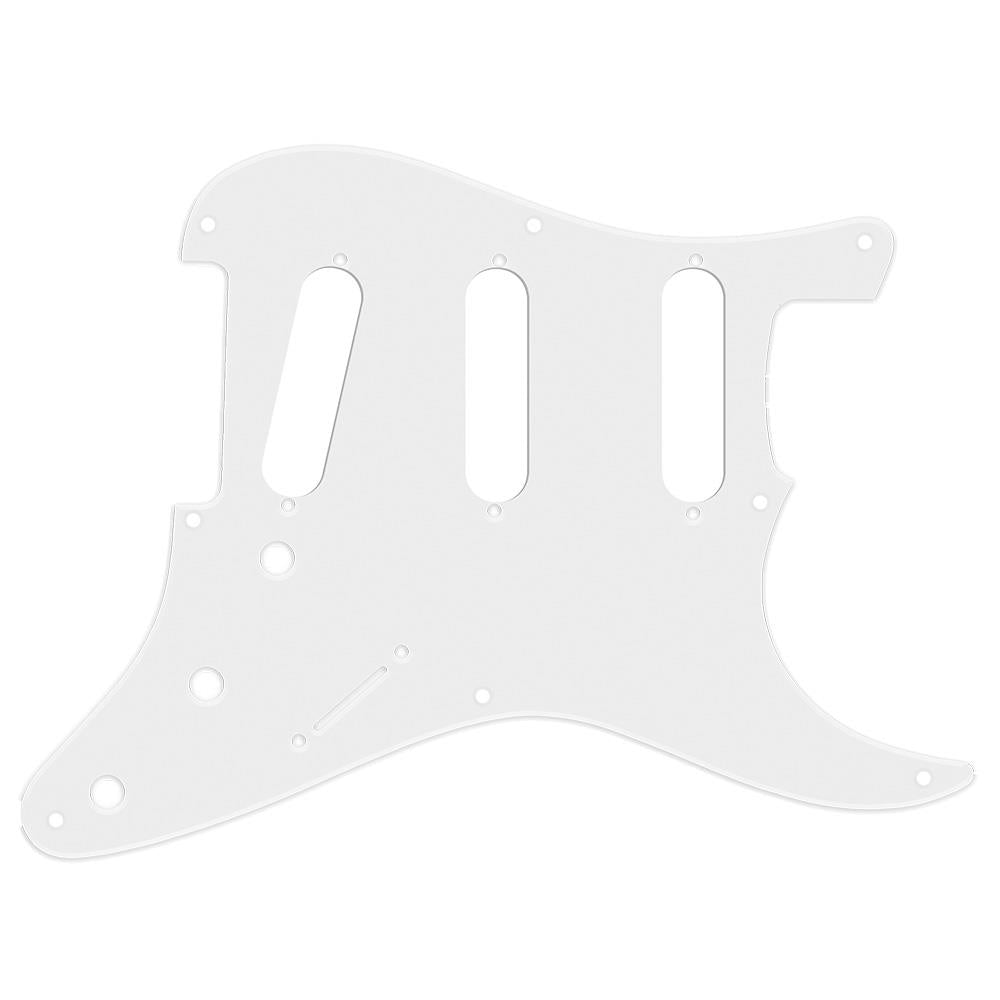 8-Hole Stratocaster Compatible Scratchplate Pickguard SSS - White 1-ply