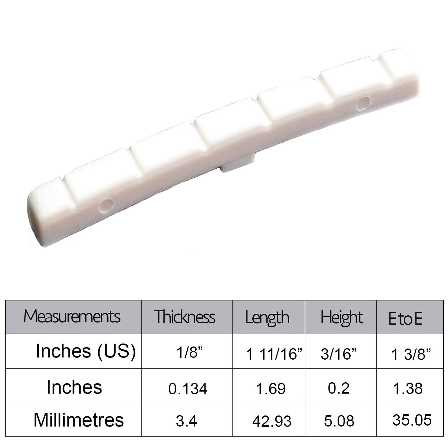 GraphTech PQL5000 Lubricated TUSQ Nut Curved Bottom for Stratocaster Telecaster