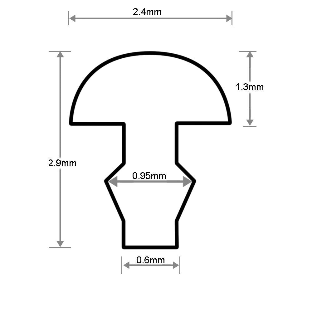 Nickel Alloy Narrow Tall Fret Wire - 2.4mm x 1.3mm