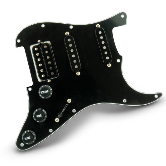 Fully Loaded HSS Stratocaster Compatible Scratchplate 3 ply Black