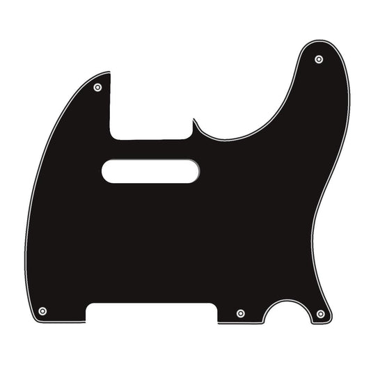 5-Hole Telecaster Compatible Scratchplate - Black 3-ply