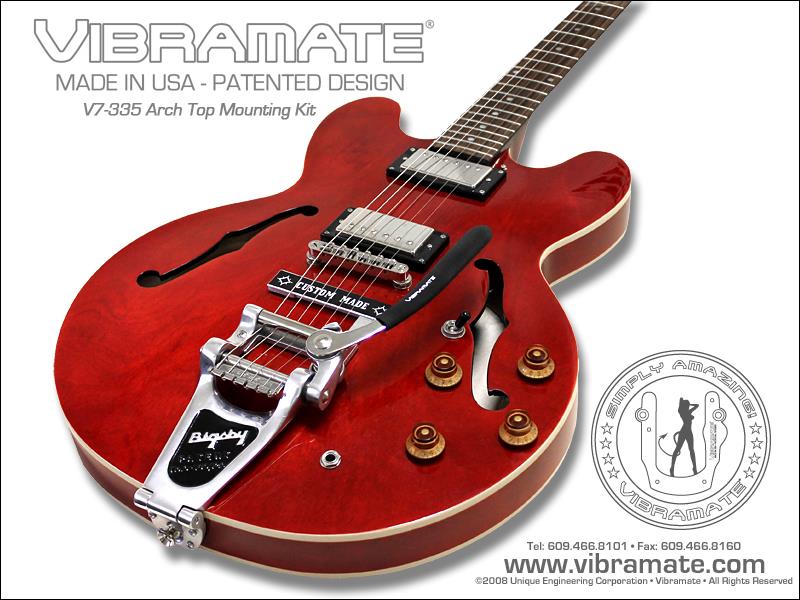 Vibramate V7 335 Arch Top Mounting Kit for Bigsby B7 – E-Series 8.0” Gold