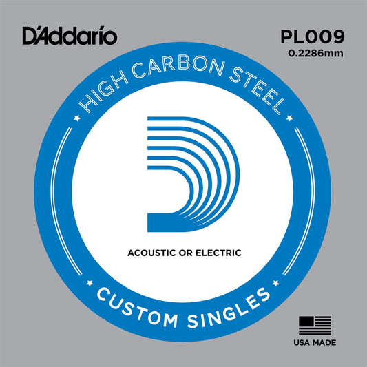 Daddario PL009 Plain Steel Guitar Single String, .008