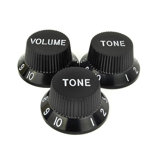 Stratocaster Compatible Volume & Tone Knobs - To fit Mexican, Squier, Import Models