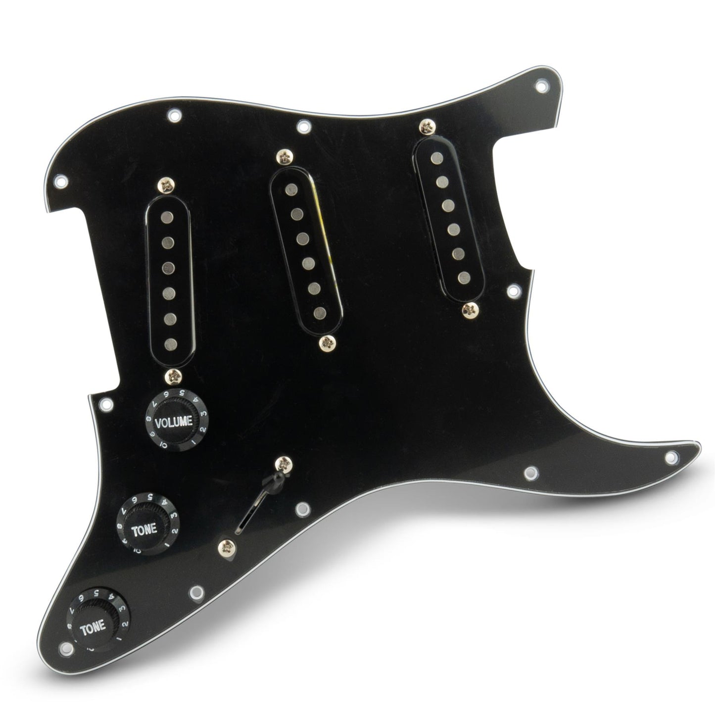 Fully Loaded SSS Stratocaster Compatible Scratchplate 3 ply Black