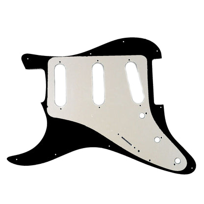 11-Hole Stratocaster Compatible Scratchplate Pickguard SSS & Backplate Tremolo Cover Combo - Black 3-ply