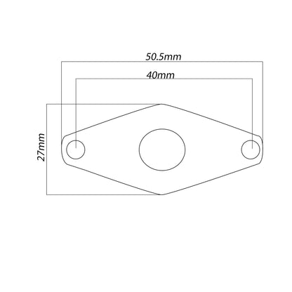 1/4" Oval Shaped Jack Plate for Electric Guitar