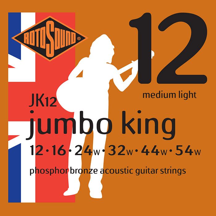 Rotosound JK12 Jumbo King Phosphor Bronze Acoustic Guitar Strings Gauge 12-54