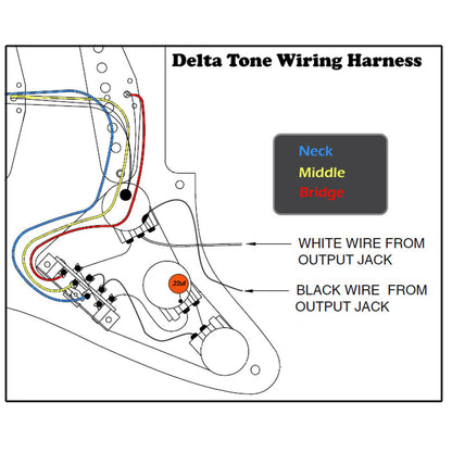 Deluxe Delta Tone Pre-Wired Harness for Stratocaster