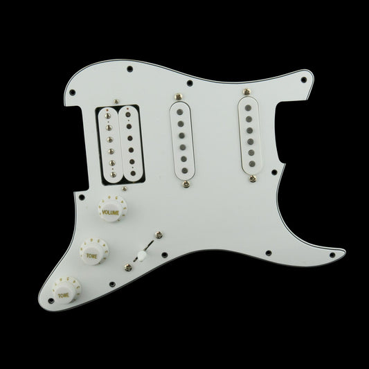 Fully Loaded Scratchplate HSS - with Alnico V Pickups - White