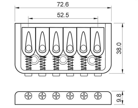 Hipshot Stye 6 string Electric Guitar Bridge