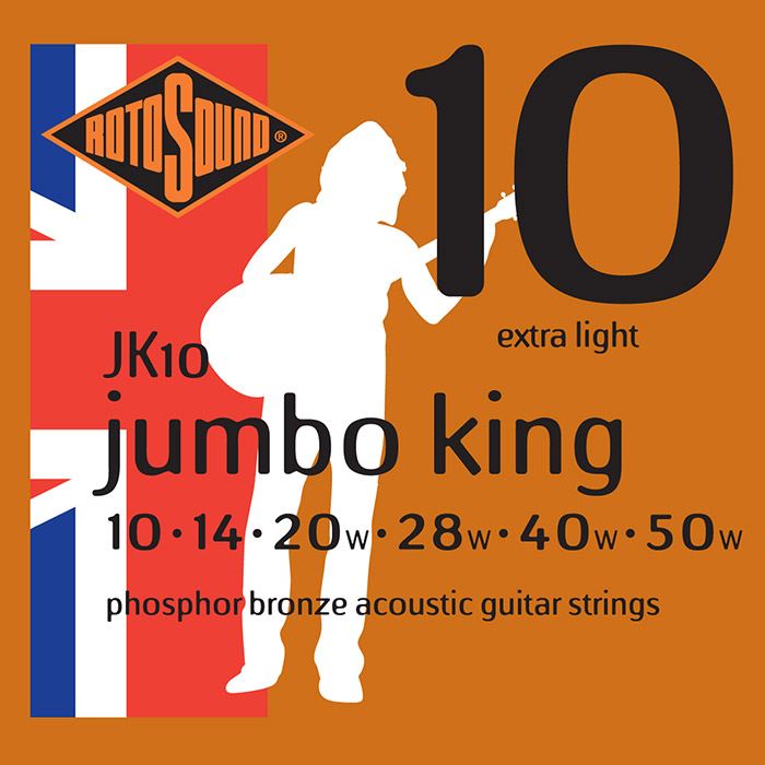 Rotosound JK10 Jumbo King Phosphor Bronze Acoustic Guitar Strings Gauge 10-50