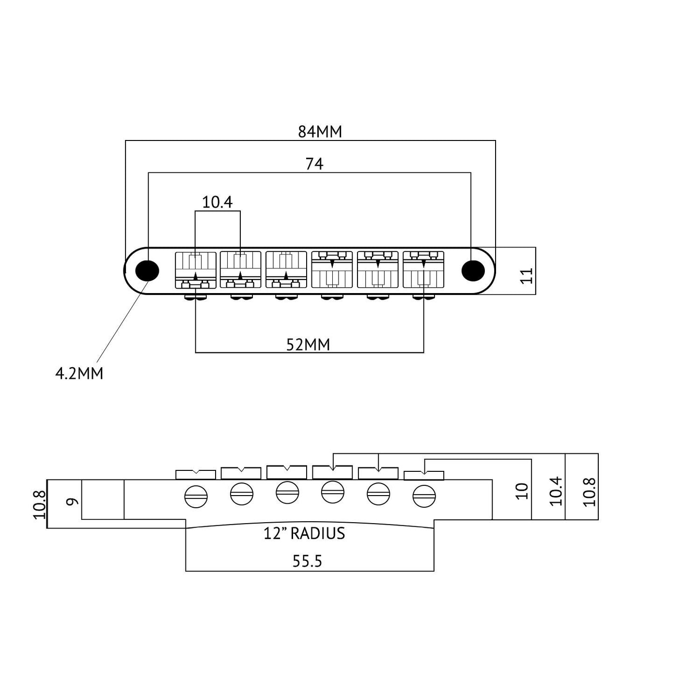 Tune-o-matic ABR-1 Style Bridge for Gibson Les Paul SG ES Dot