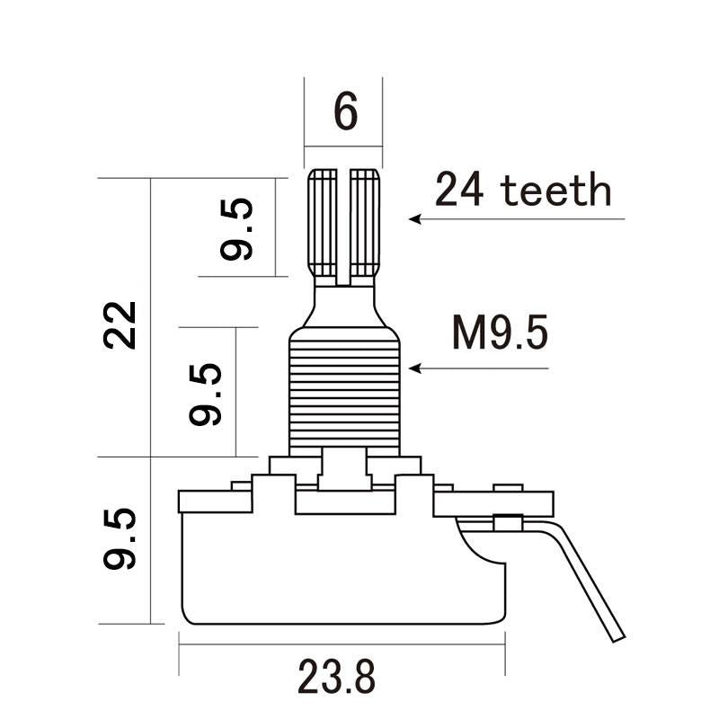 CTS 300K Split Shaft Potentiometer - Audio Taper