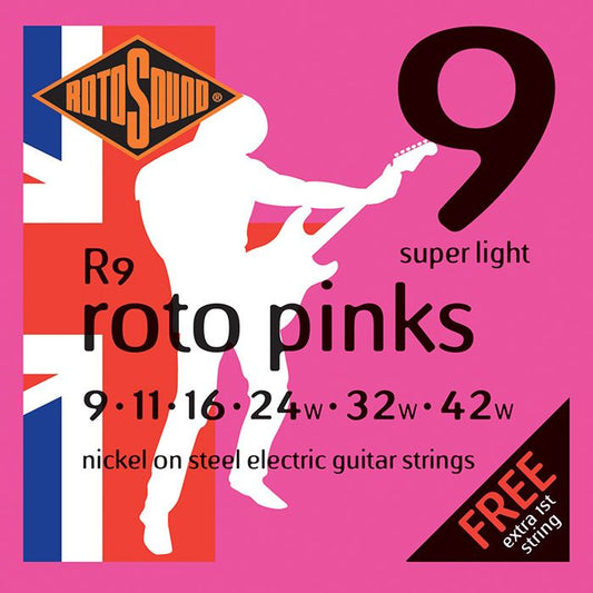 Rotosound R9 Roto Pinks Electric Guitar Strings Gauge 9-42